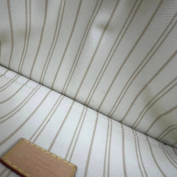 100% Authentic Louis Vuitton Neverfull White Damier Azur Canvas Clutch Bag - Picture 10 of 12